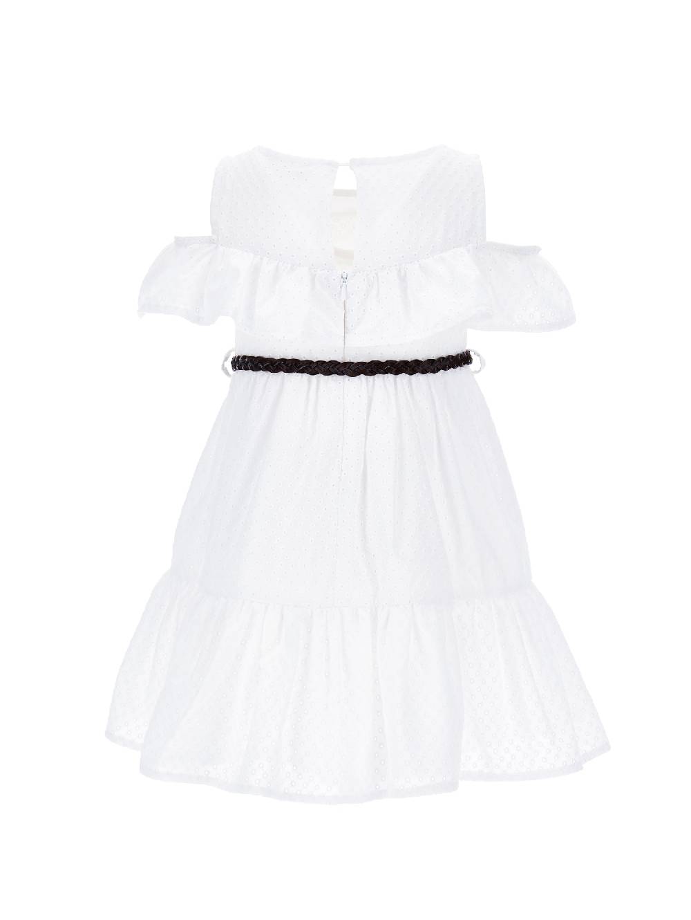 Monnalisa Abito Sangallo Con Cintura Intrecciata