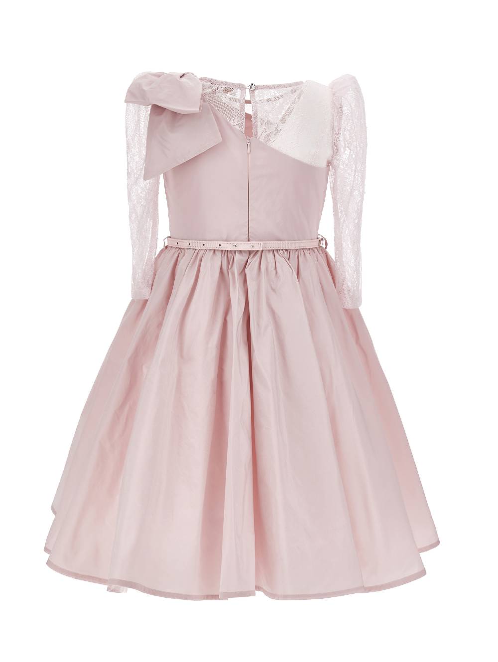 Monnalisa Abito Taffeta Con Maniche In Pizzo