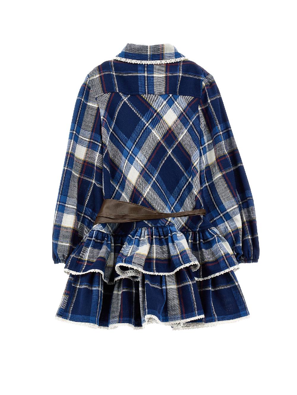 Monnalisa Abito Tartan Con Cintura