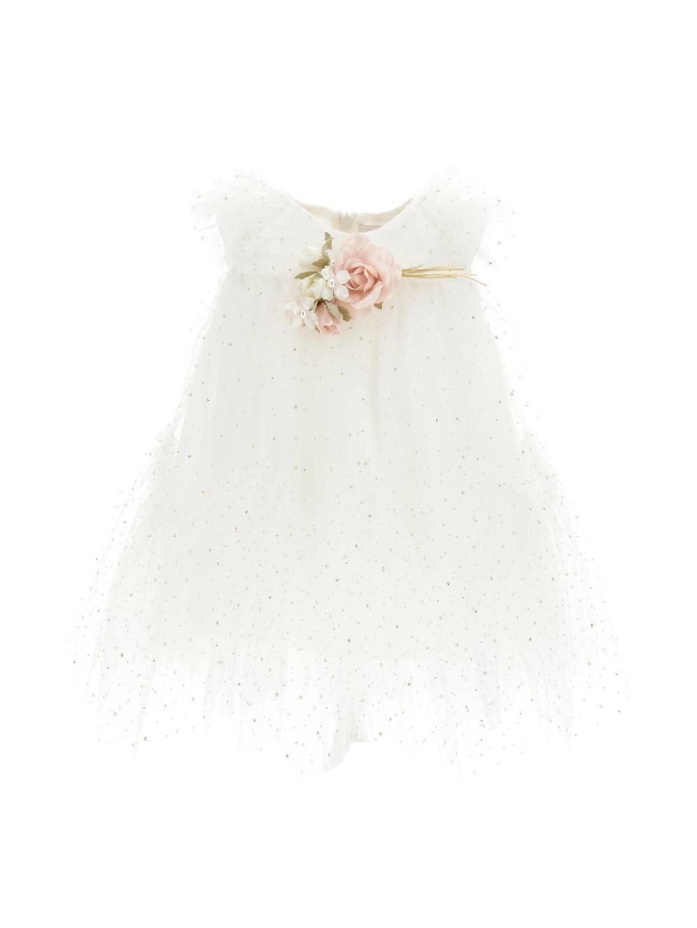 Monnalisa Abito tulle con balze a guglia