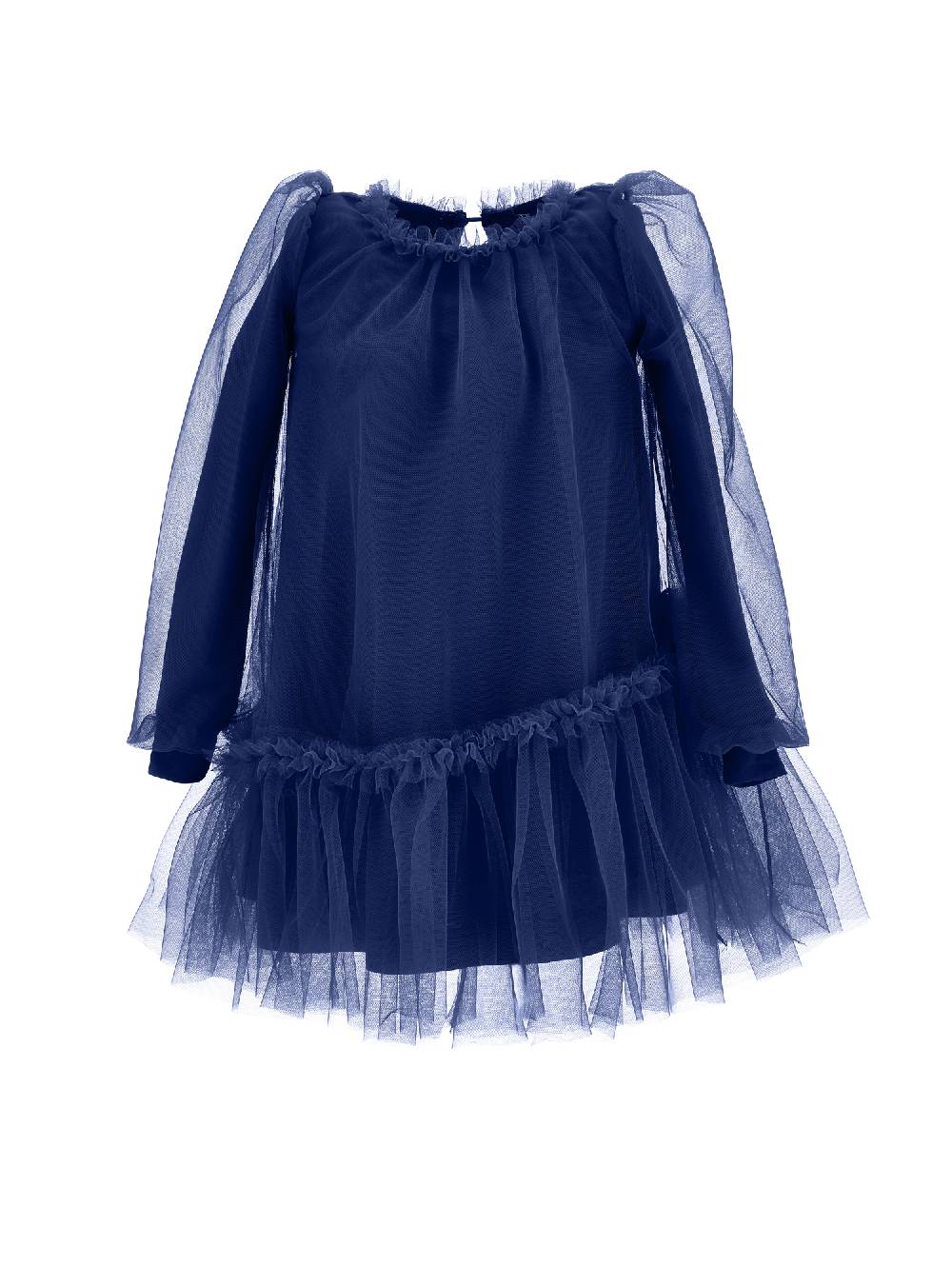 Monnalisa Abito tulle con maniche blusanti