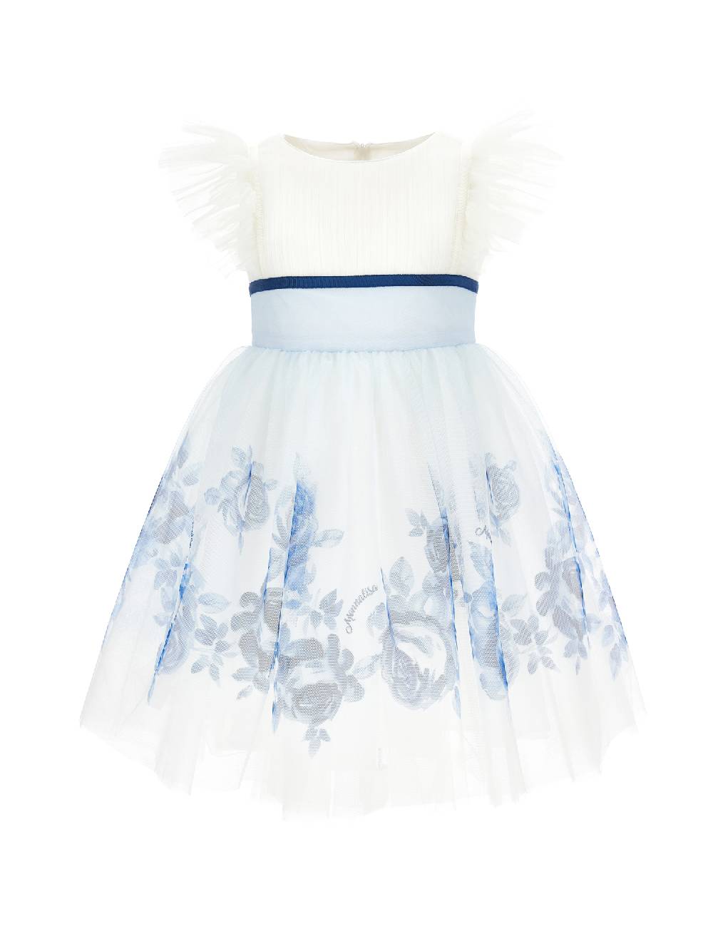 Monnalisa Abito tulle con rose degradé