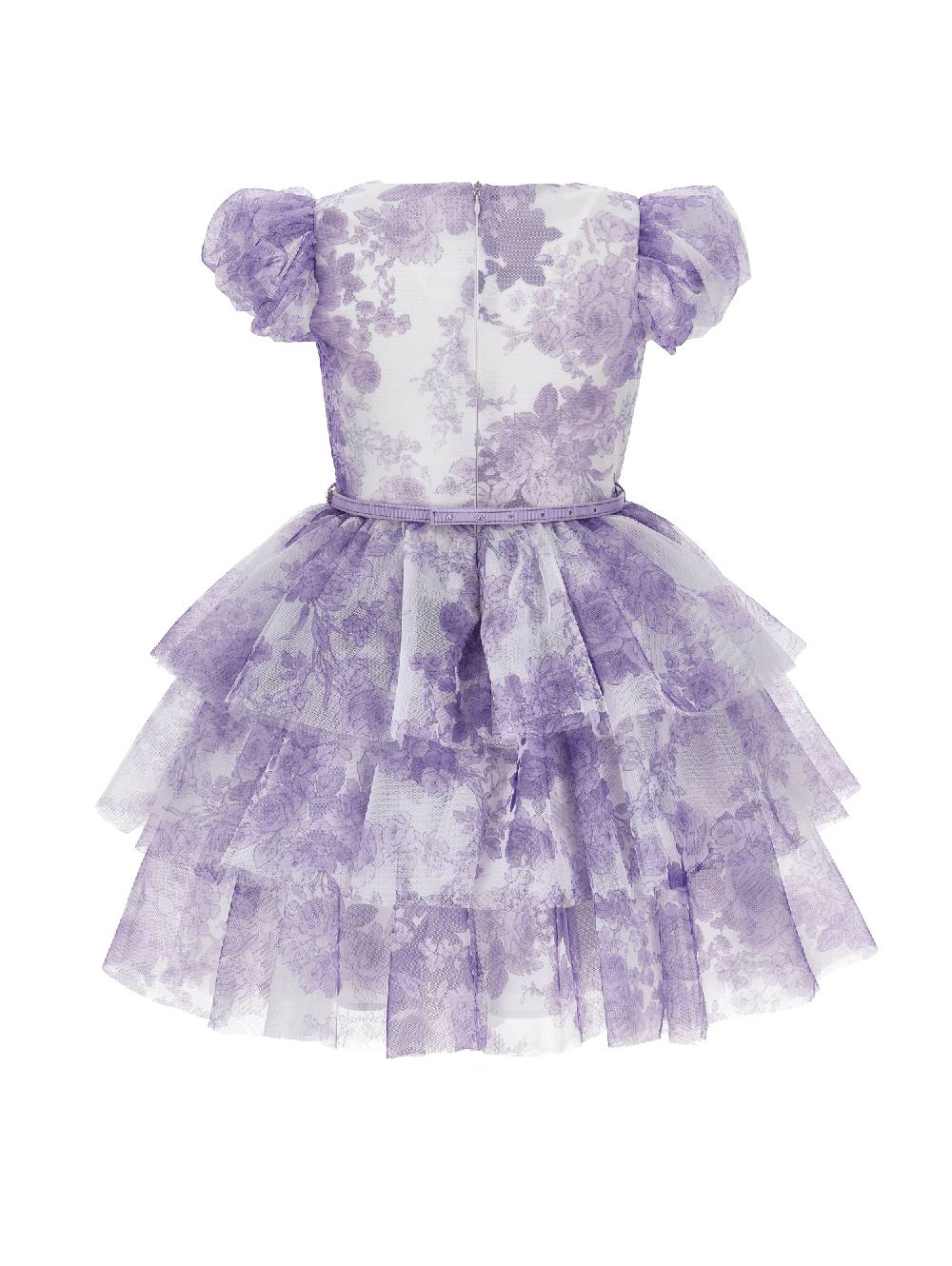 Monnalisa Abito Tulle Fiori Monocolori