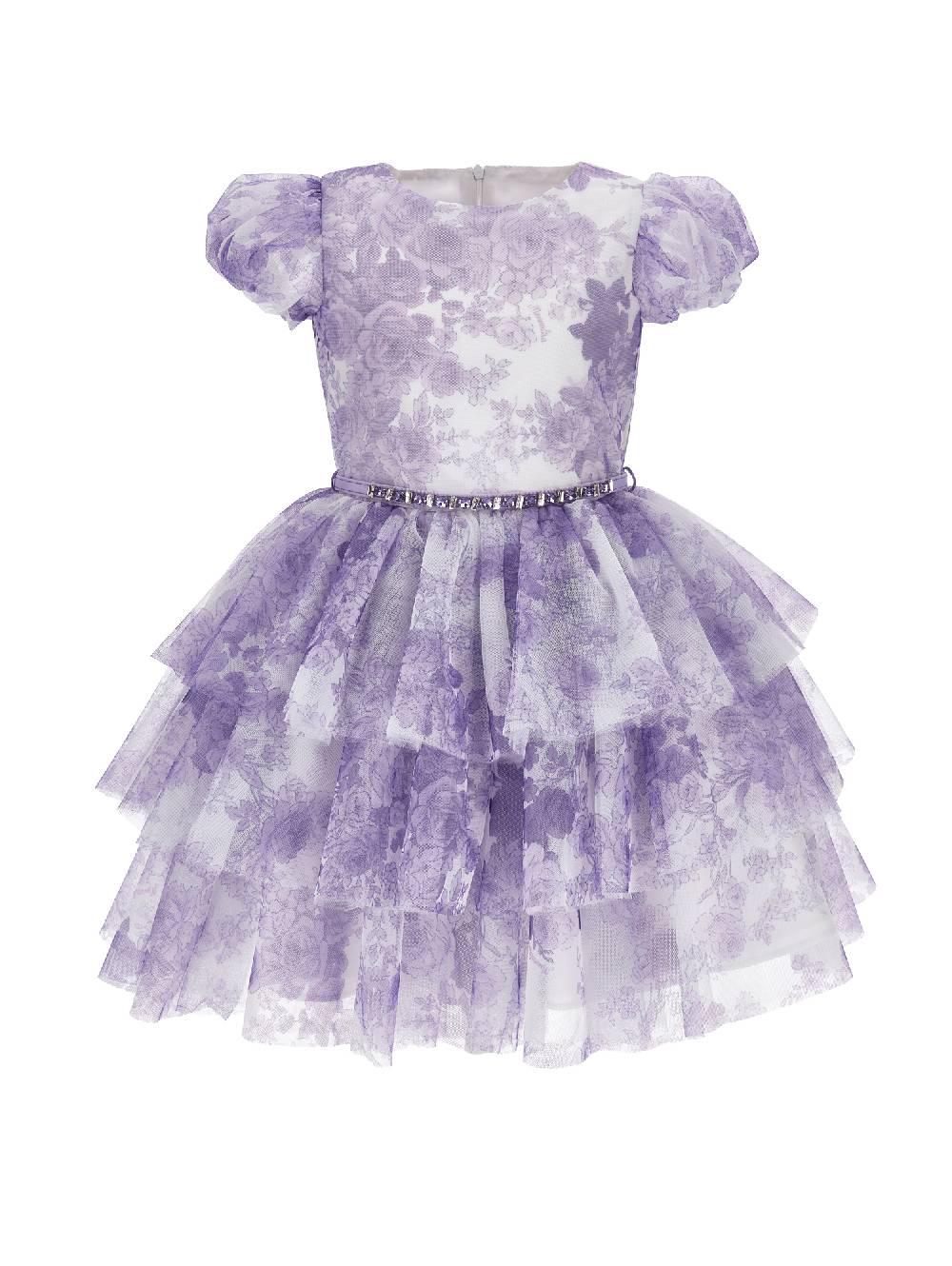 Monnalisa Abito tulle fiori monocolori