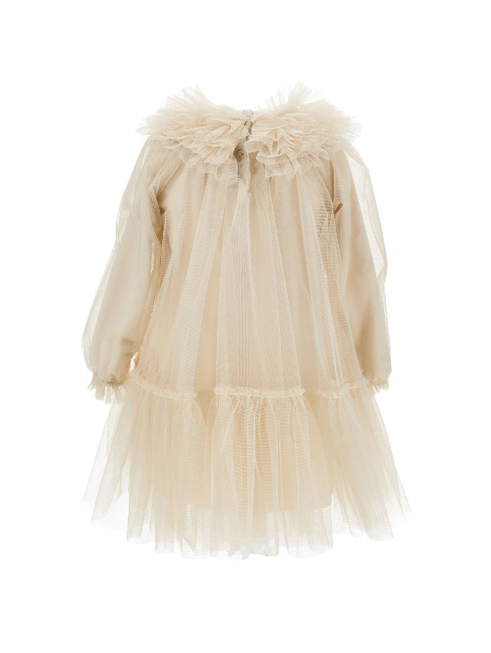 Monnalisa Abito Tulle Mano Seta Con Galette