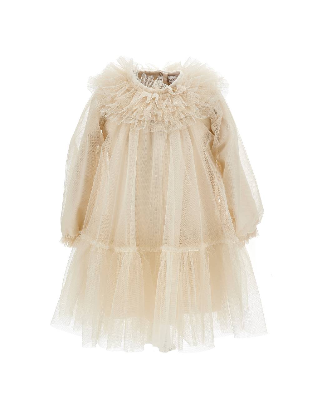 Monnalisa Abito tulle mano seta con galette