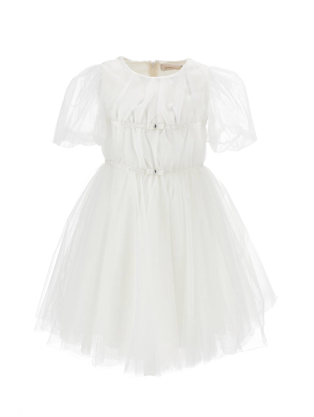 Monnalisa Abito tulle mano seta con nastri