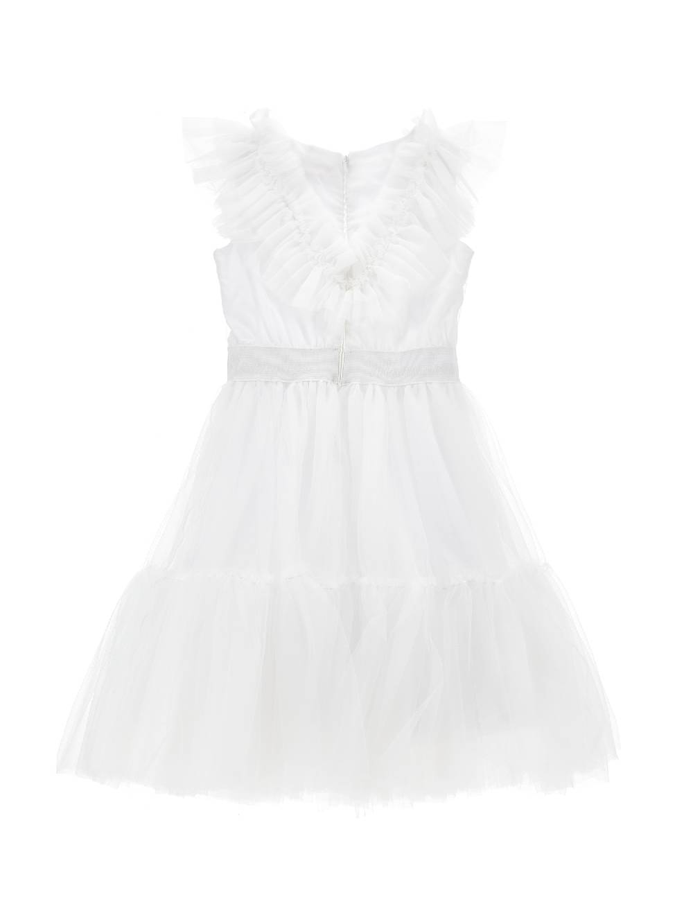Monnalisa Abito Tulle Mano Seta Con Strass