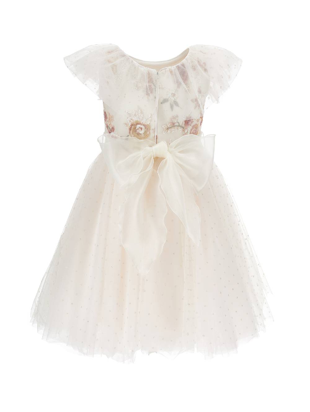 Monnalisa Abito Tulle Ricamo Paillettes