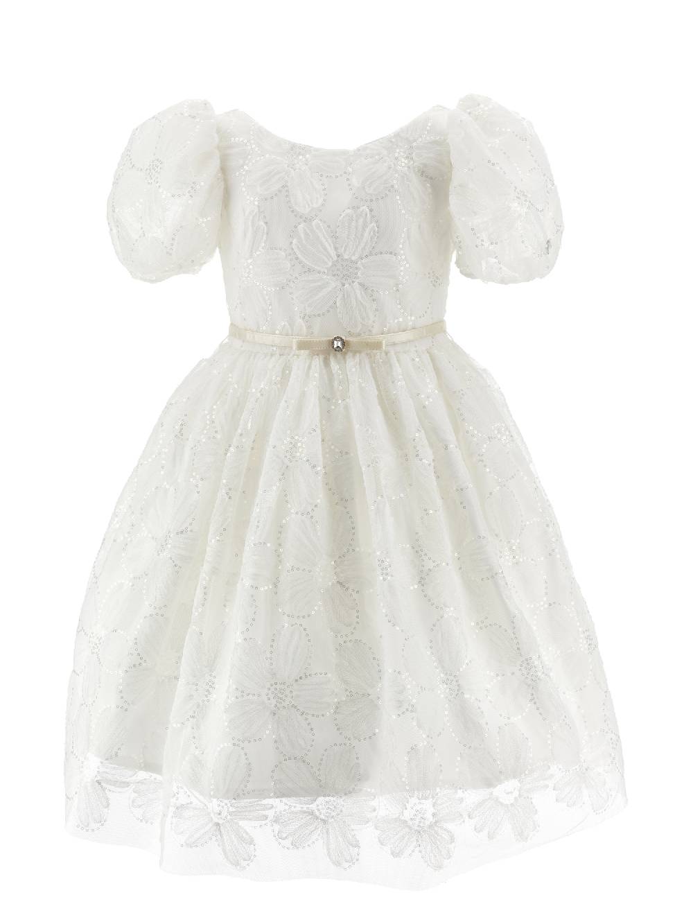 Monnalisa Abito tulle ricamo paillettes