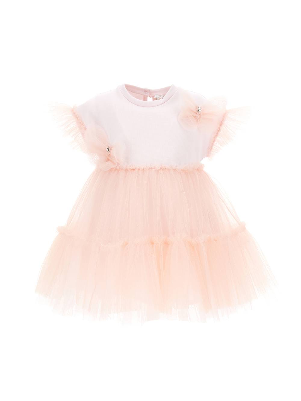 Monnalisa Abito tulle riga pois