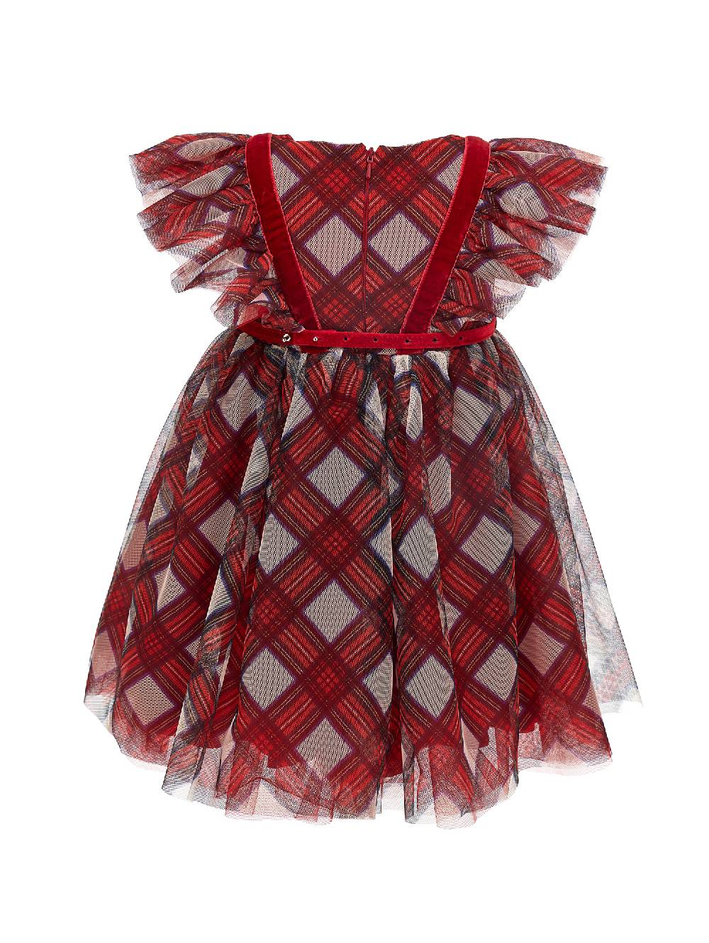 Monnalisa Abito Tulle Scozzese