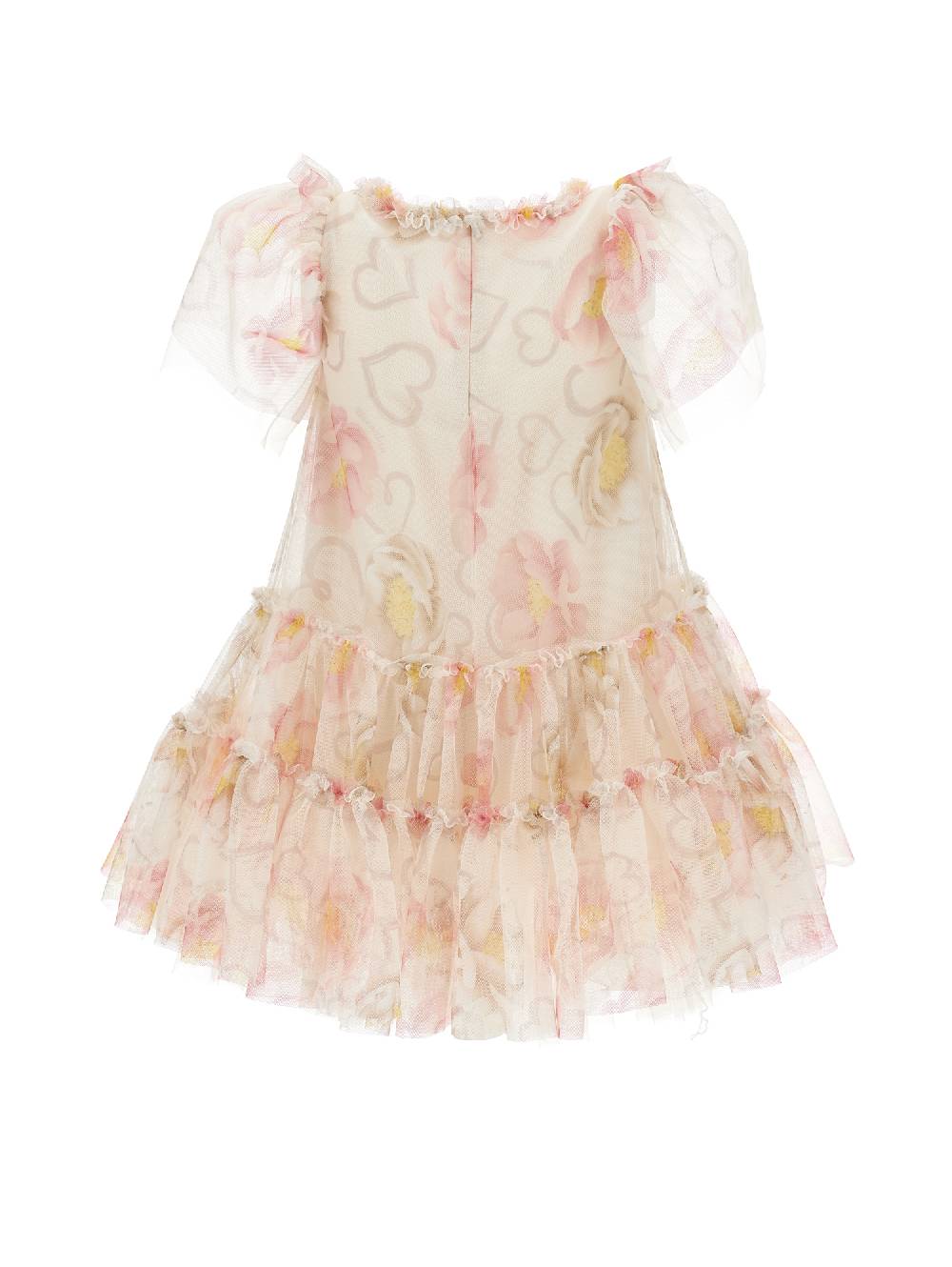 Monnalisa Abito Tulle Stampa Anemoni