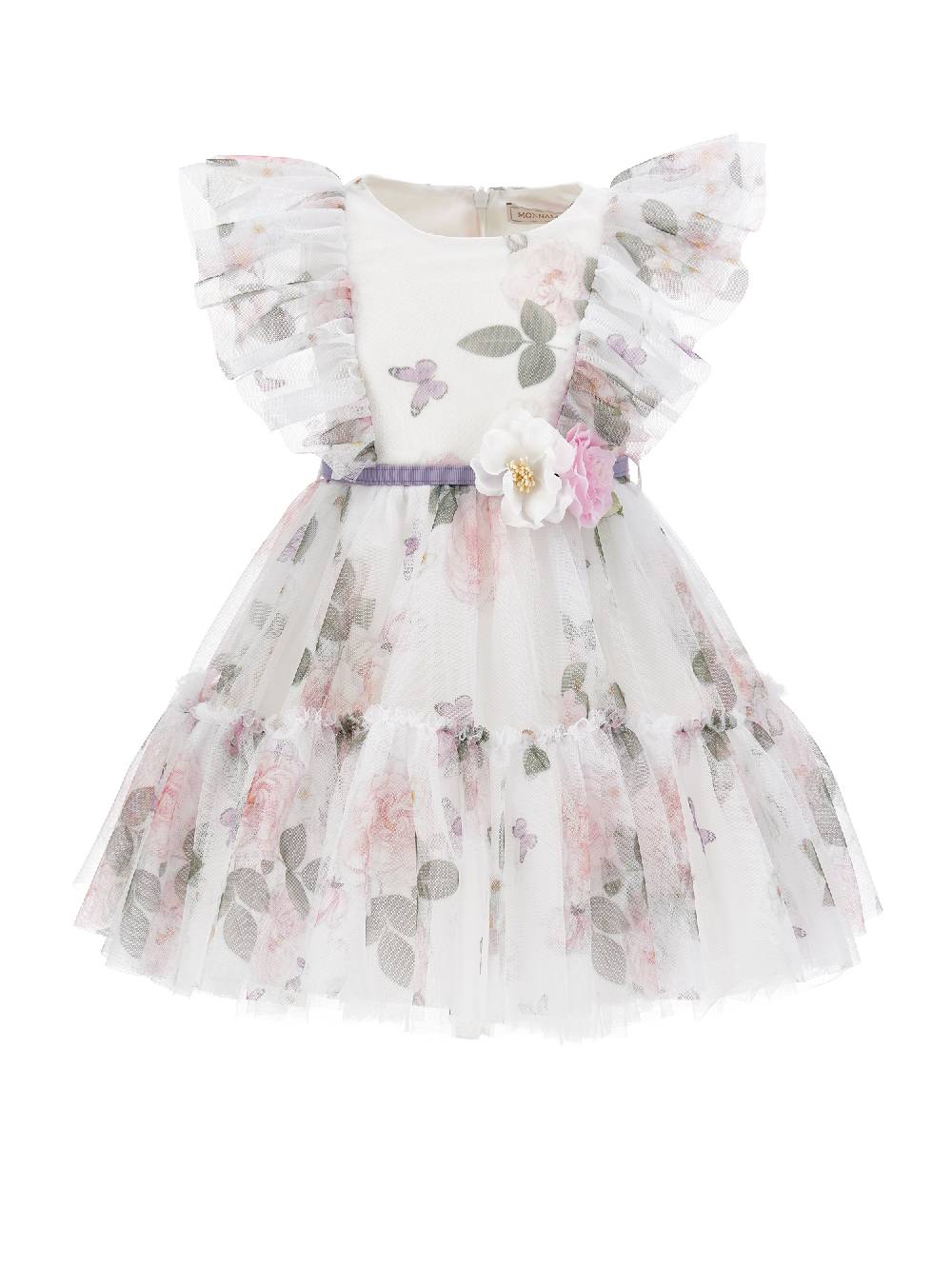 Monnalisa Abito tulle stampa rose