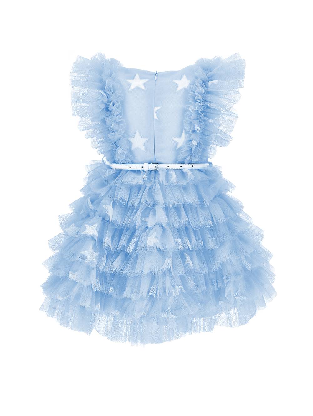Monnalisa Abito Tulle Stampato Con Ruches