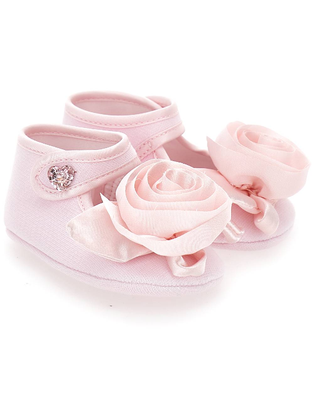 Monnalisa Ballerine Jersey Con Rosa Applicata