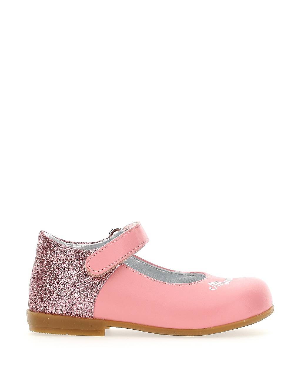 Monnalisa Ballerine nappa glitter con logo