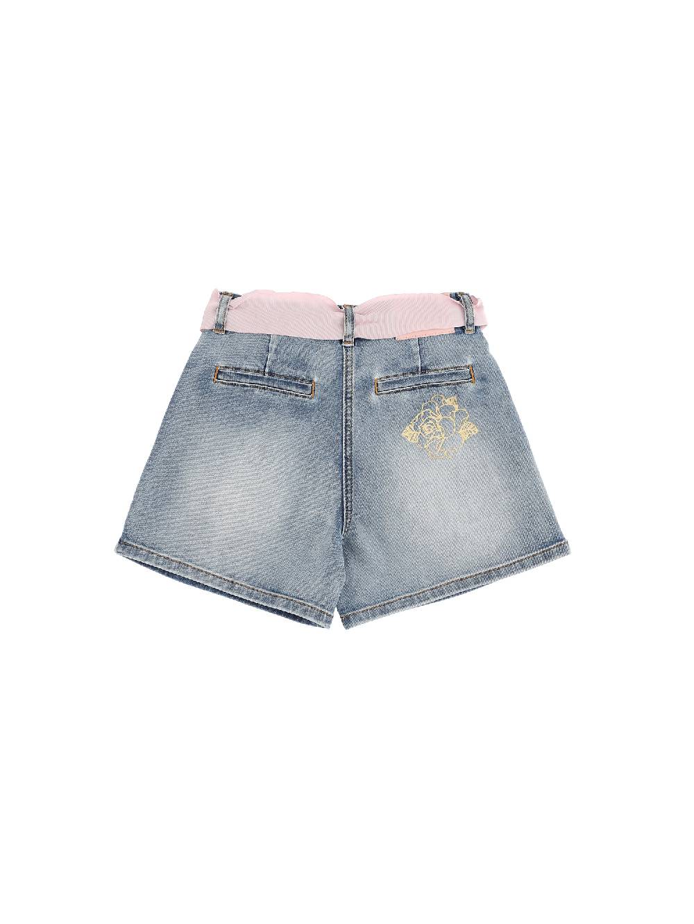 Monnalisa Bermuda Jeans Rose In Oro