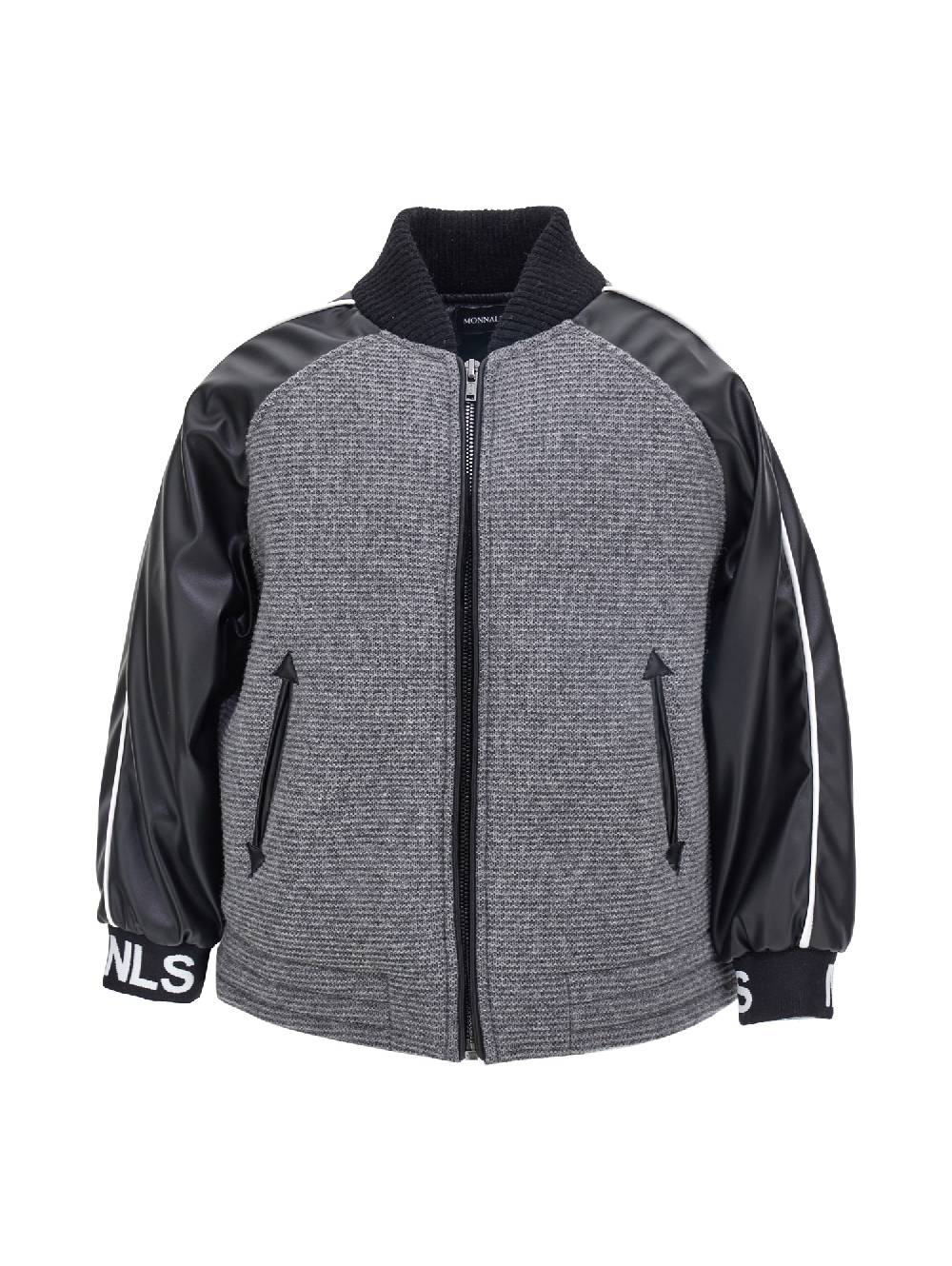 Monnalisa Bomber in maglia con maxi M