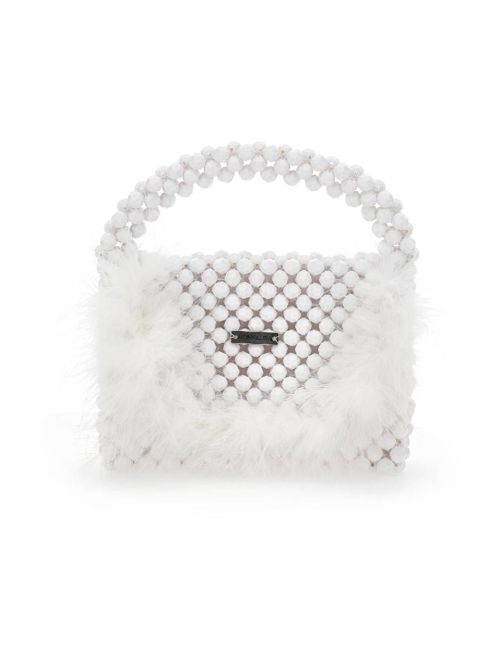 Monnalisa Borsa crystal con piume