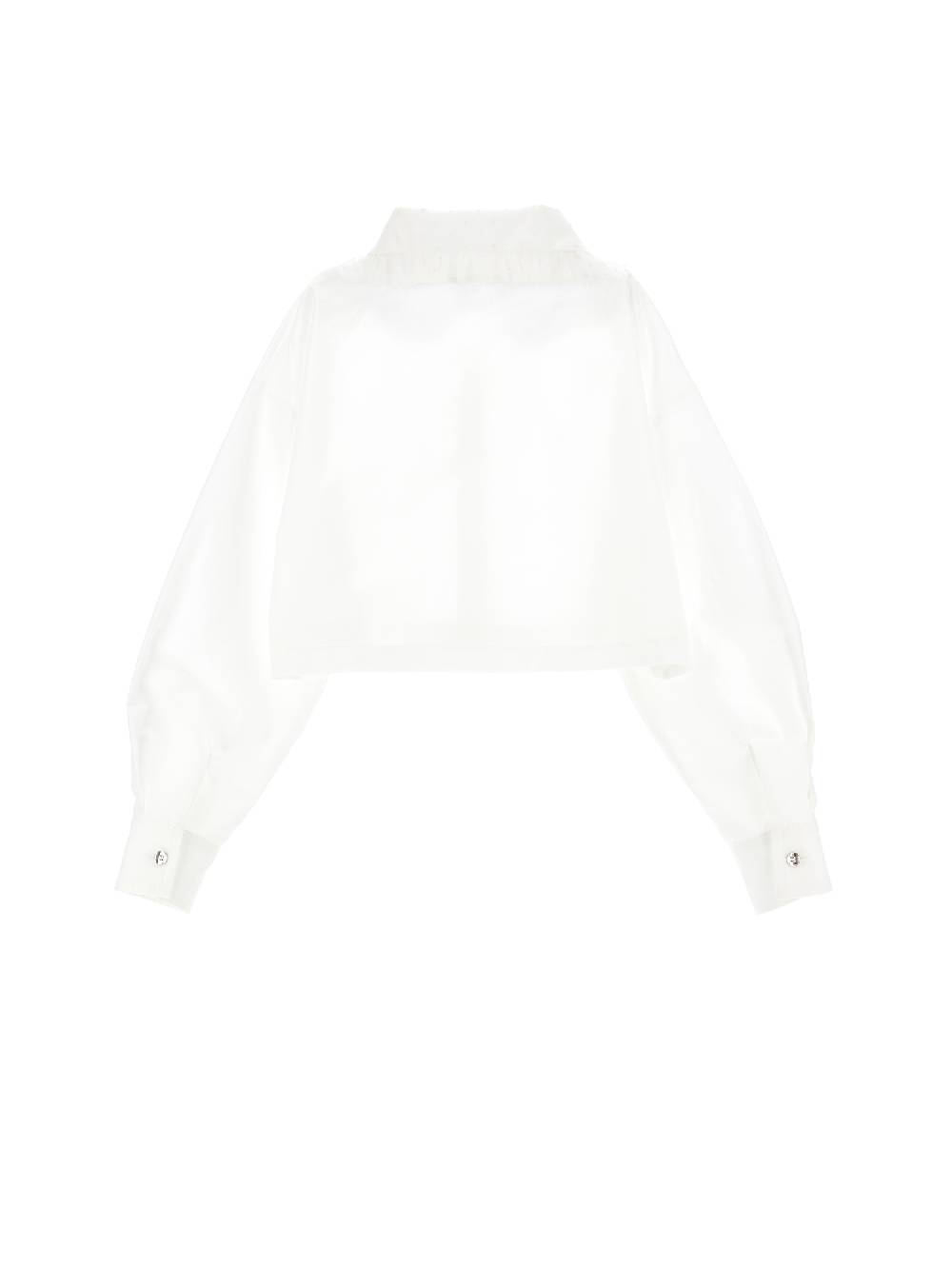 Monnalisa Camicia Cropped Colletto Velluto