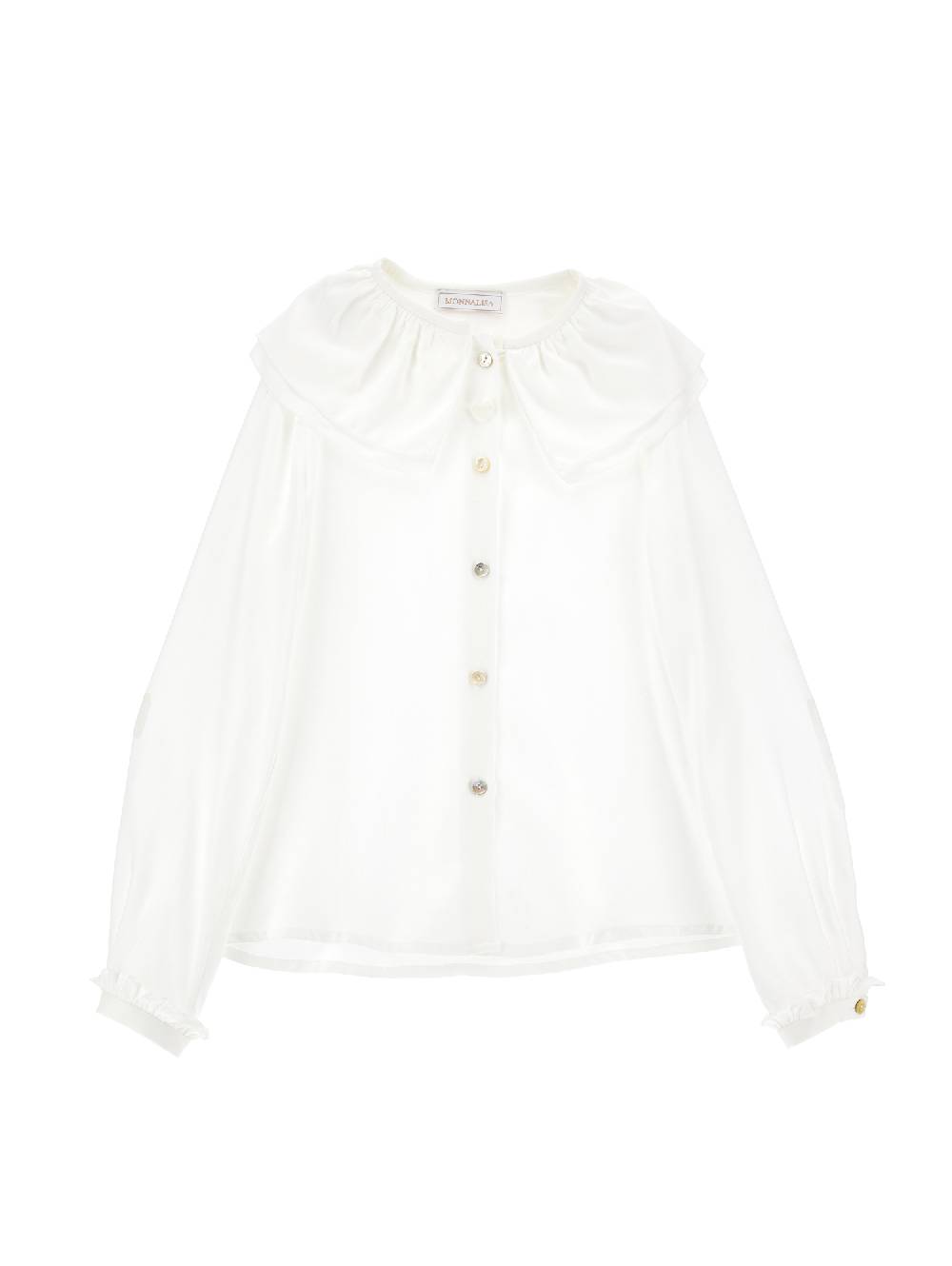 Monnalisa Camicia twill maxicolletto