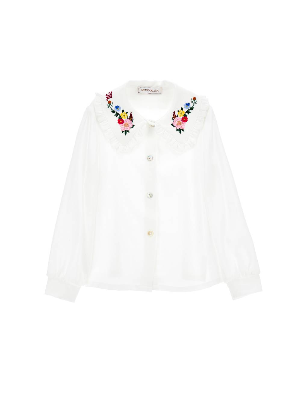 Monnalisa Camicia viscosa ricamata