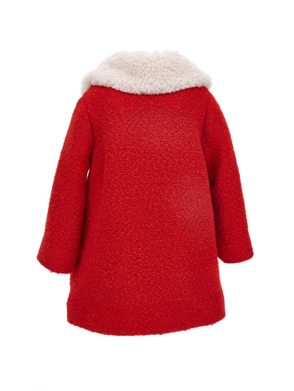 Monnalisa Cappotto Bouclè Ricamo Lana