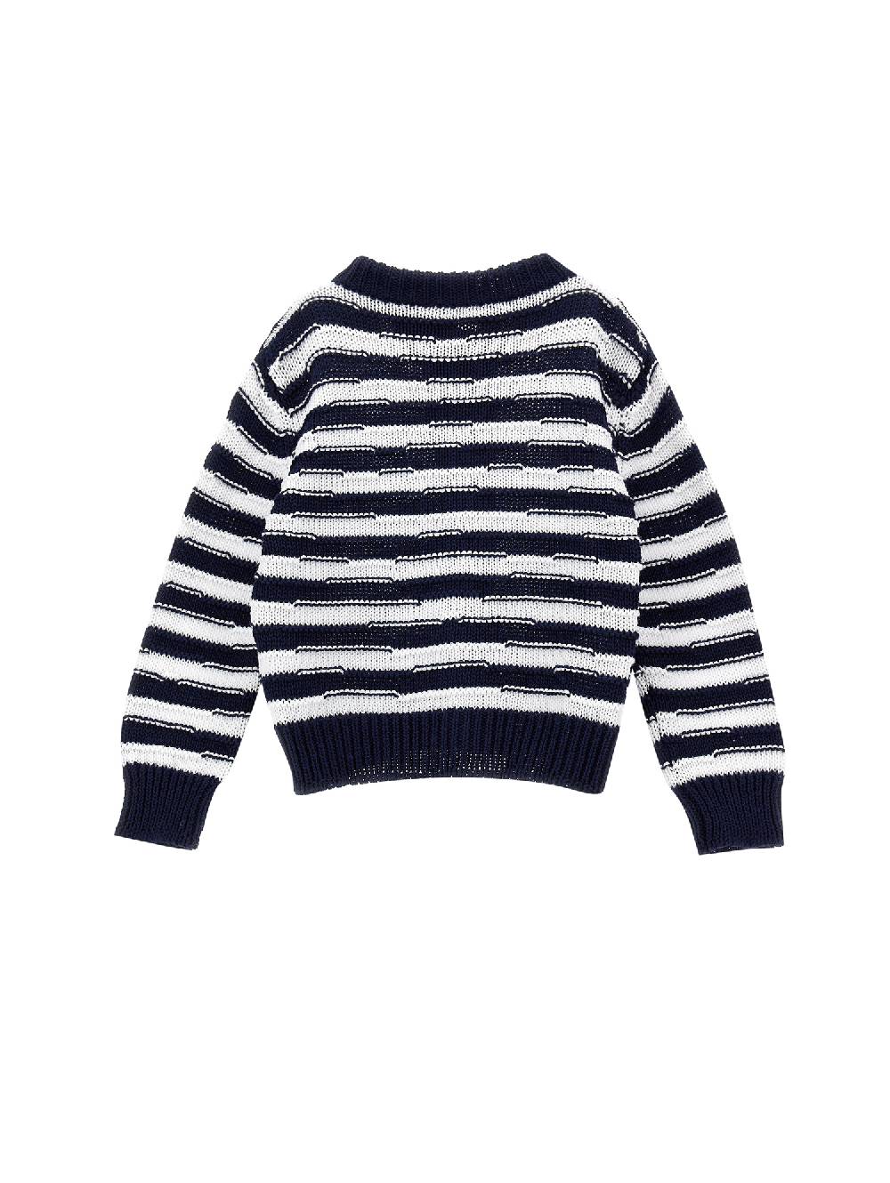 Monnalisa Cardigan A Righe Marina Cotone