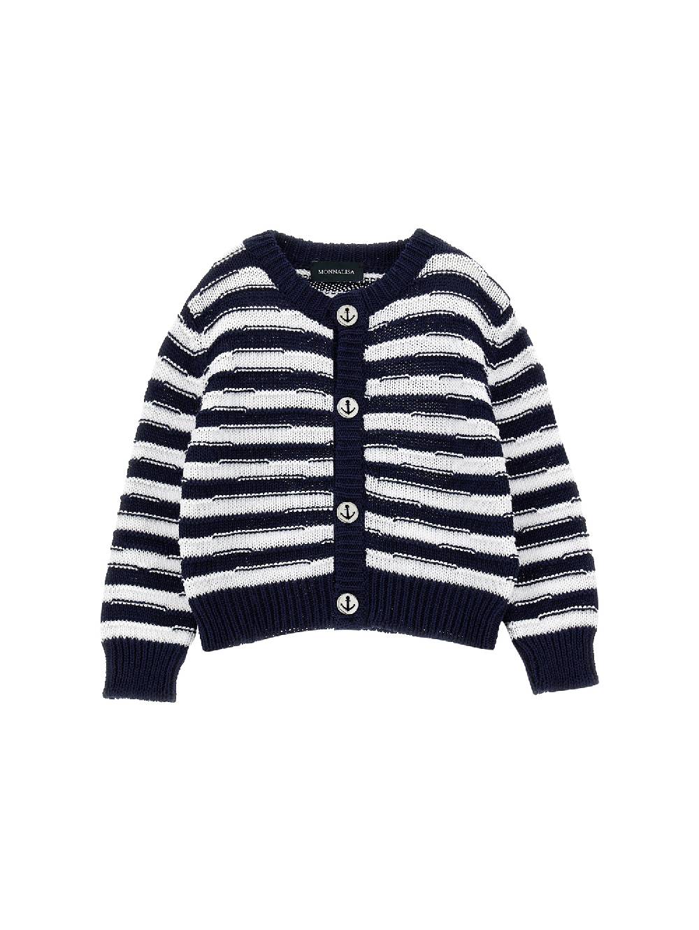 Monnalisa Cardigan a righe marina cotone