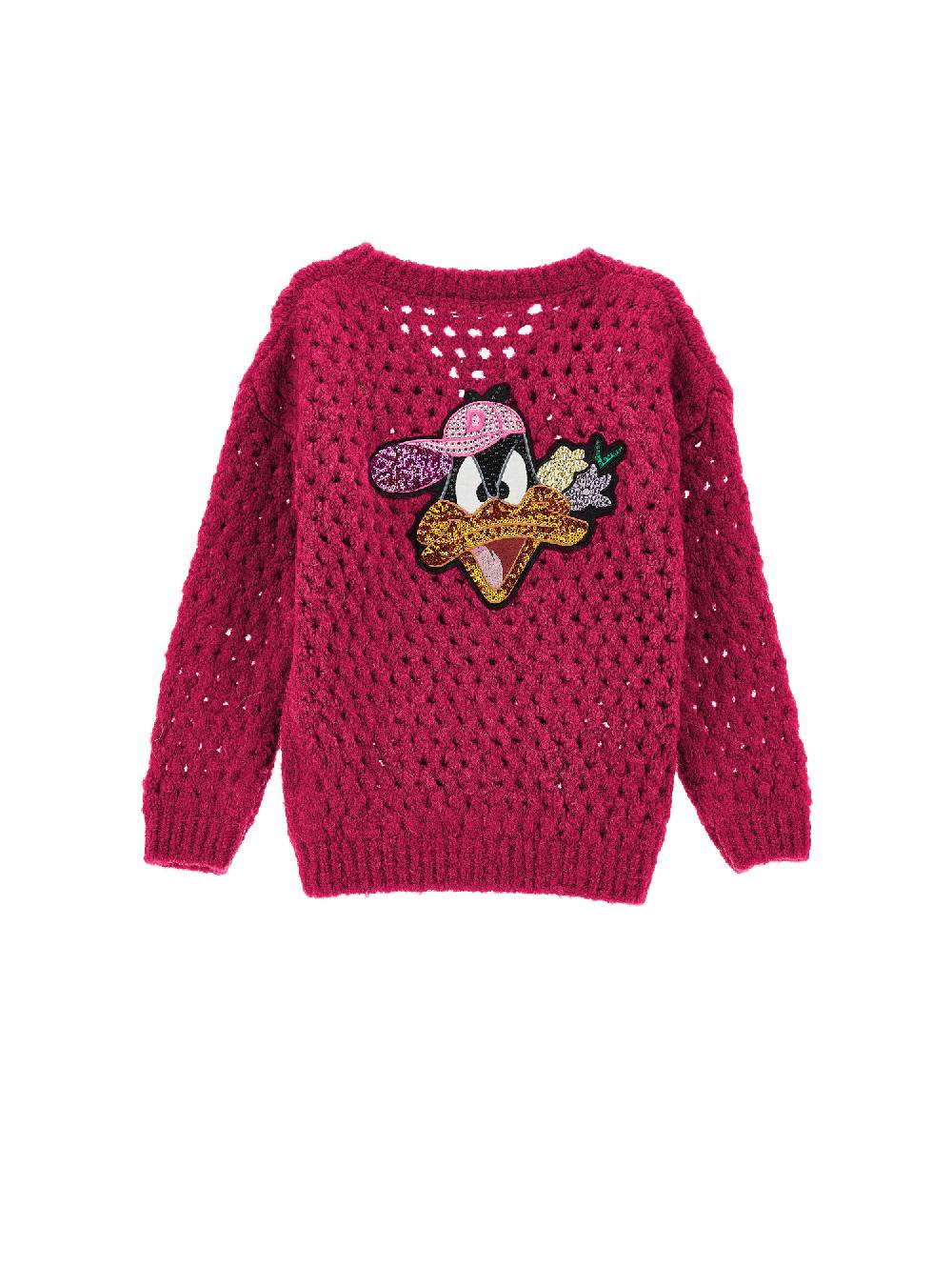 Monnalisa Cardigan In Filato Daffy Duck