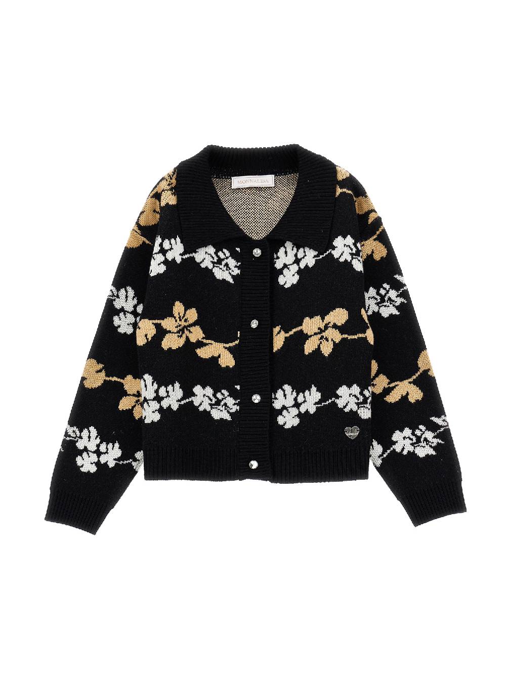 Monnalisa Cardigan jacquard con colletto