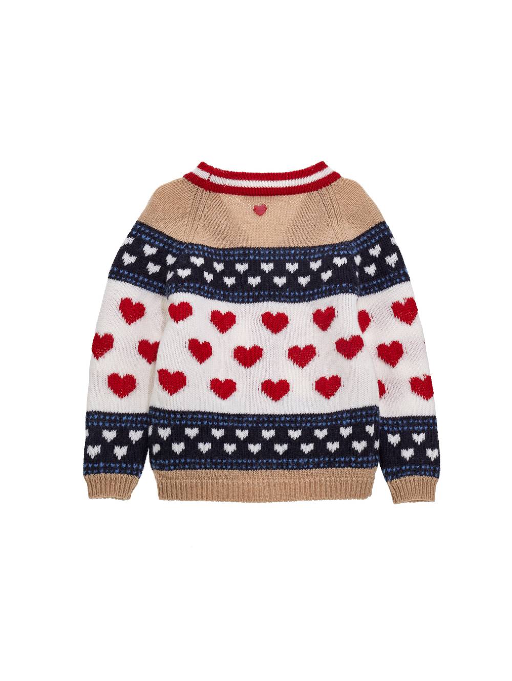 Monnalisa Cardigan Lana Mohair Jacquard Cuori