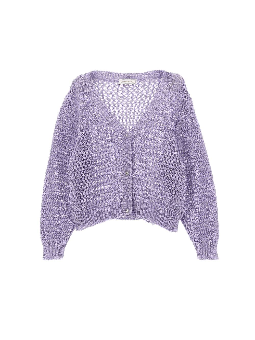Monnalisa Cardigan traforato paillettes