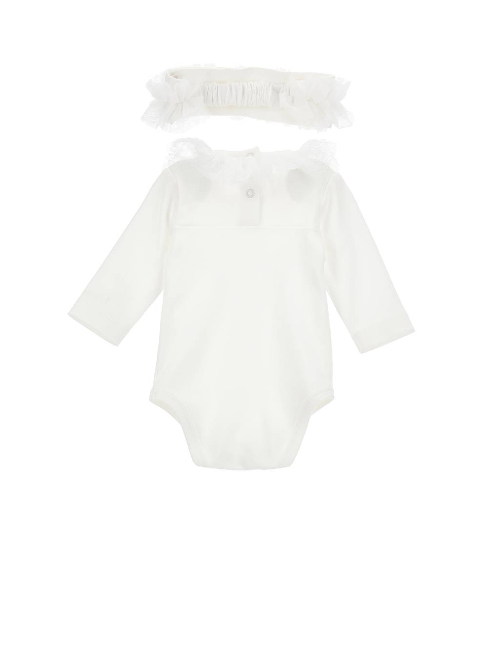 Monnalisa Completo Cotone E Tulle Tre Pezzi