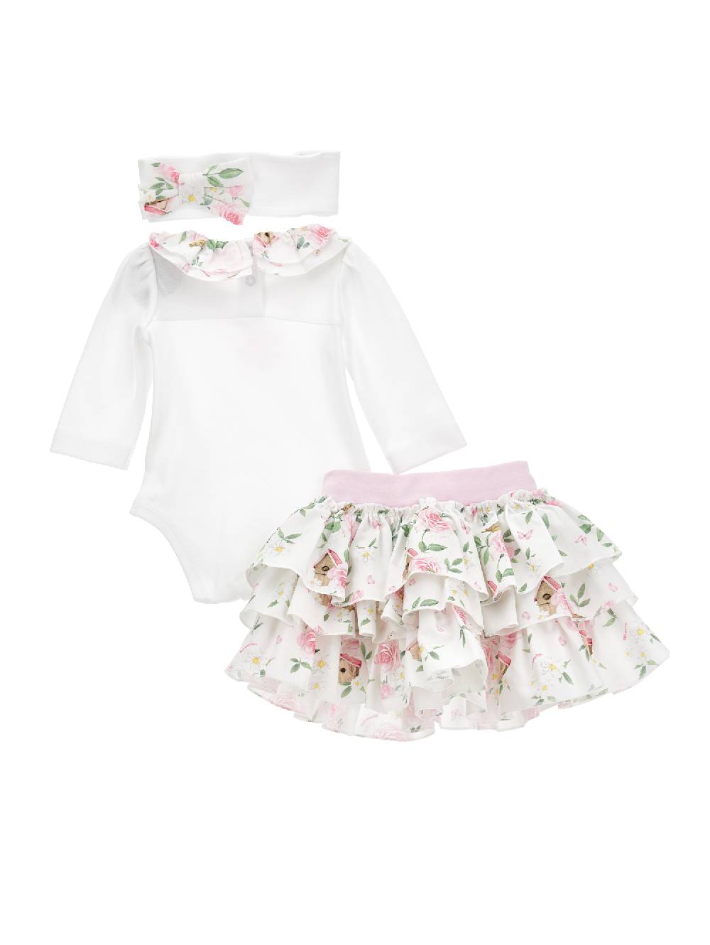 Monnalisa Completo Cotone Tre Pezzi