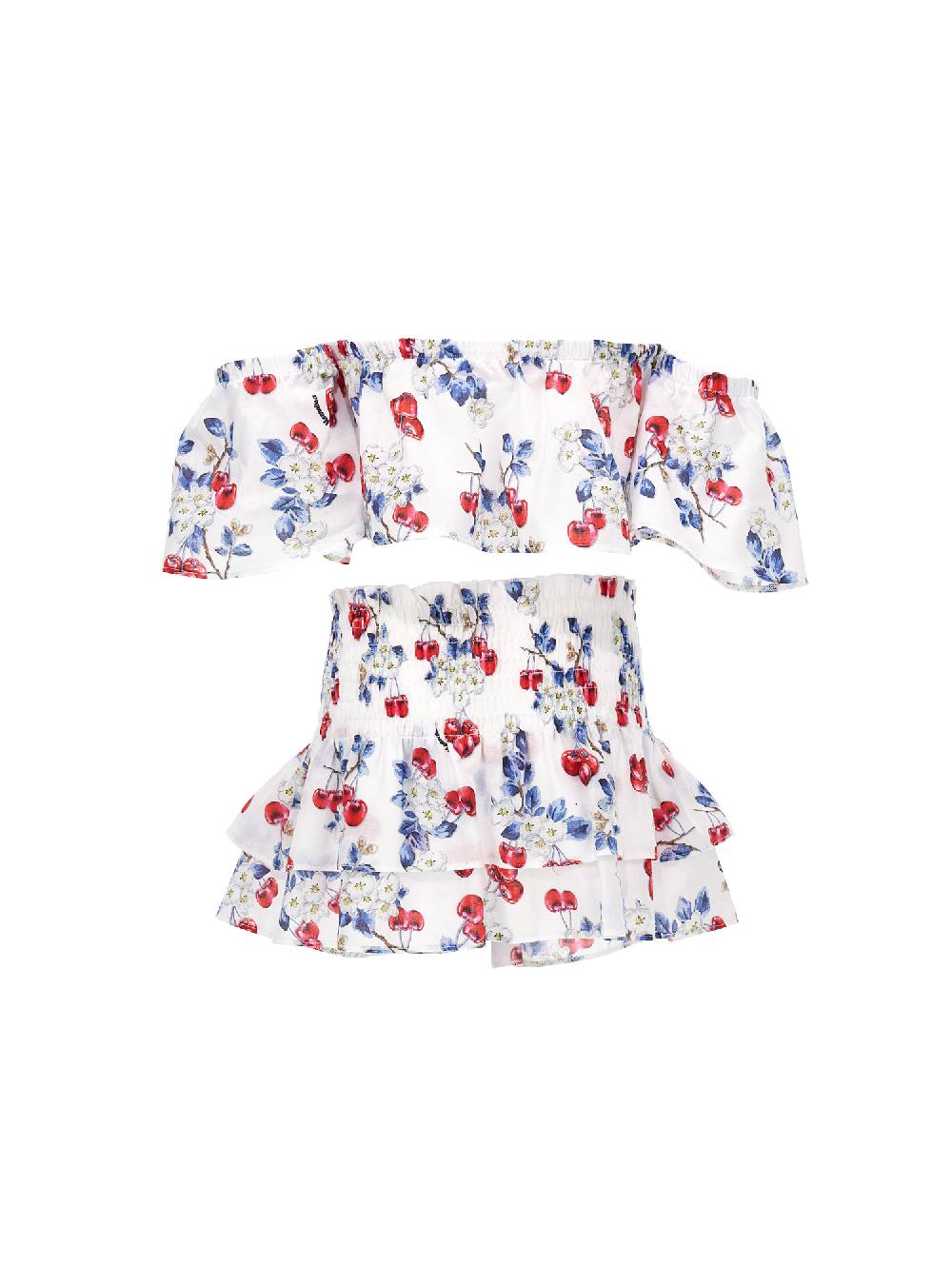 Monnalisa Completo Mussola Ciliegie