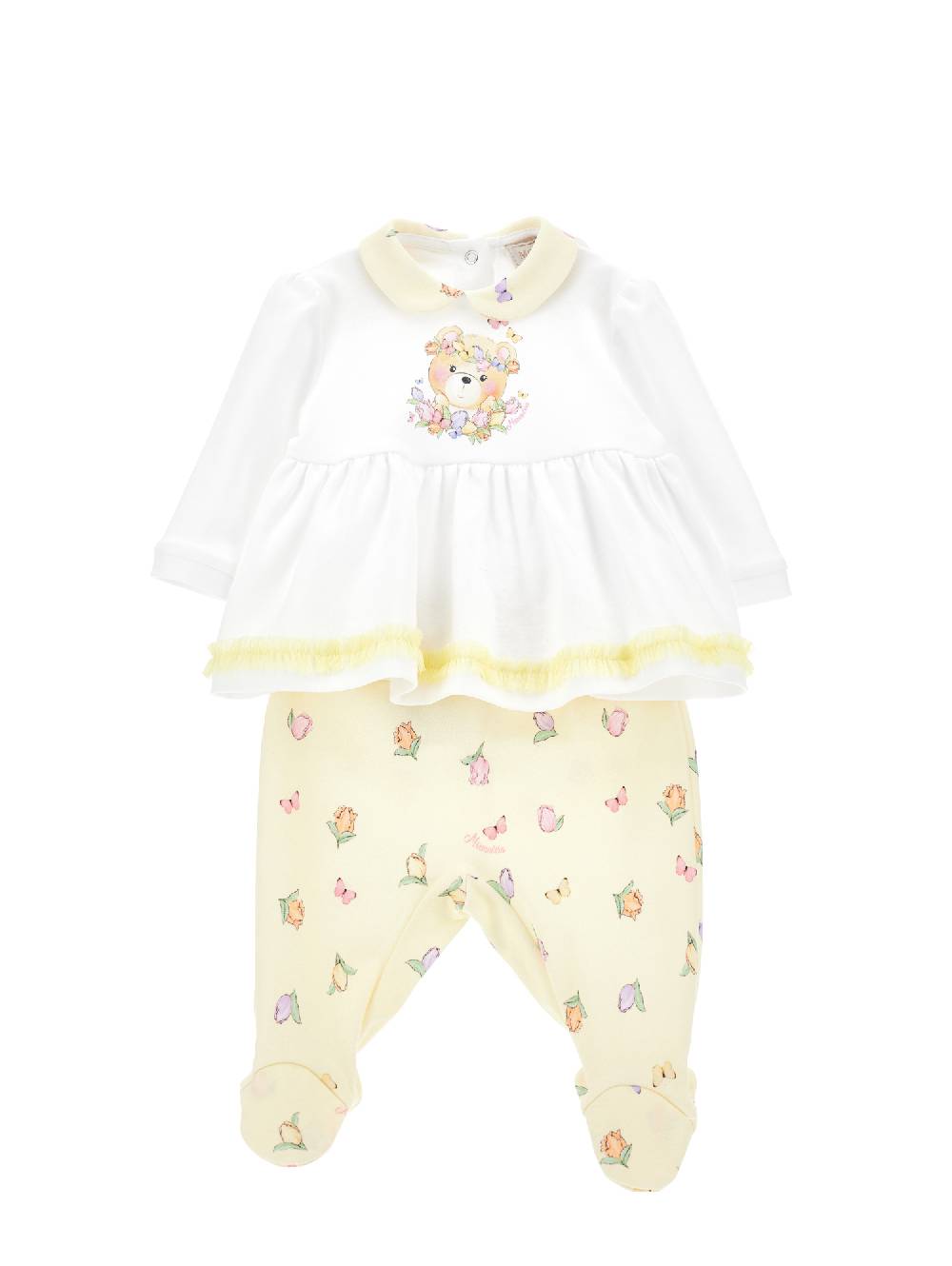 Monnalisa Completo neonata, due pezzi cotone