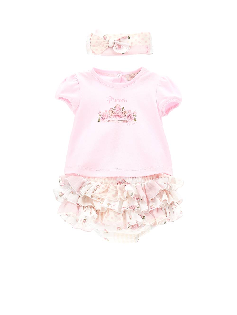 Monnalisa Completo neonata, tre pezzi cotone