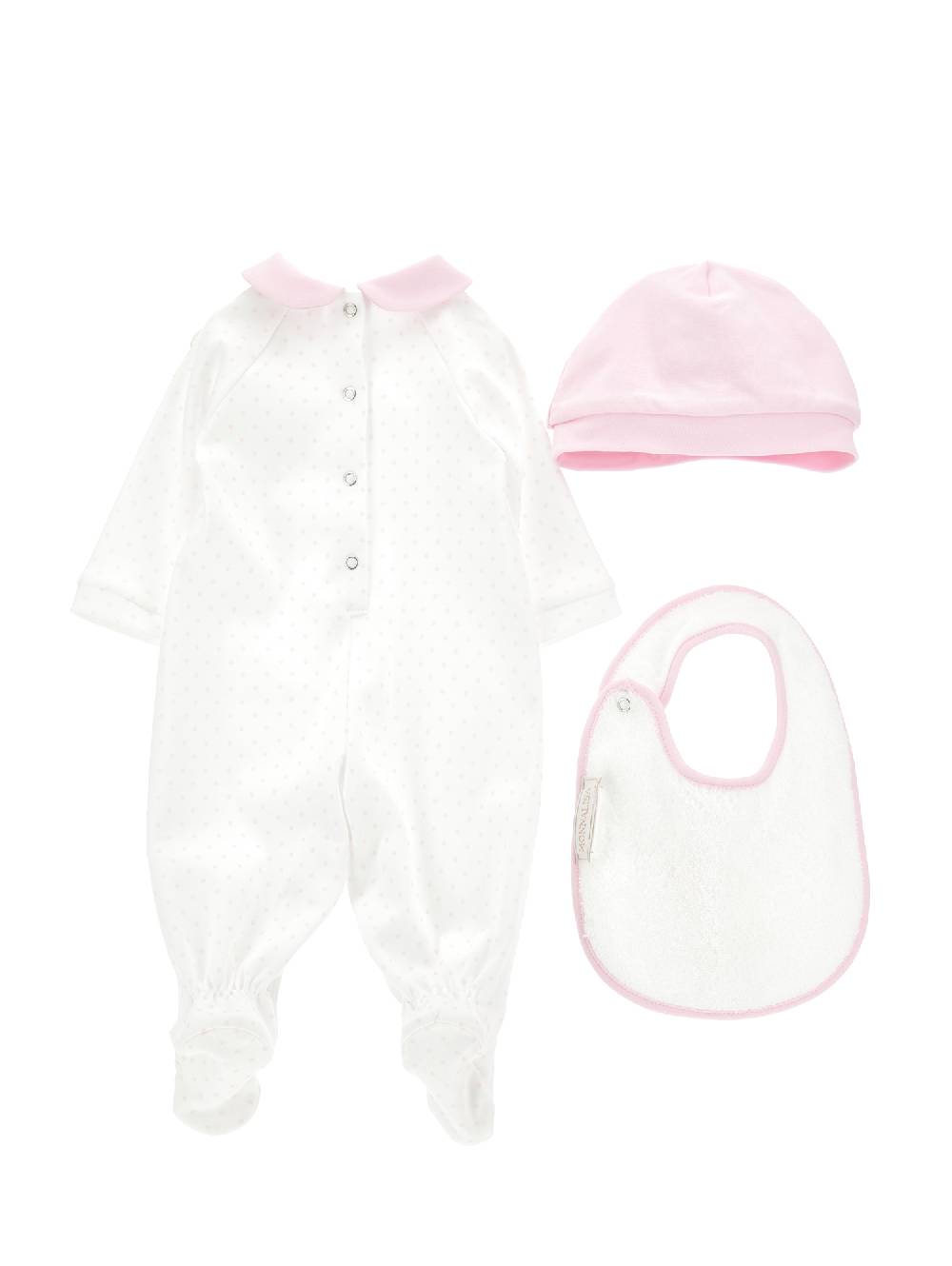 Monnalisa Completo Neonata, Tre Pezzi Cotone Pois