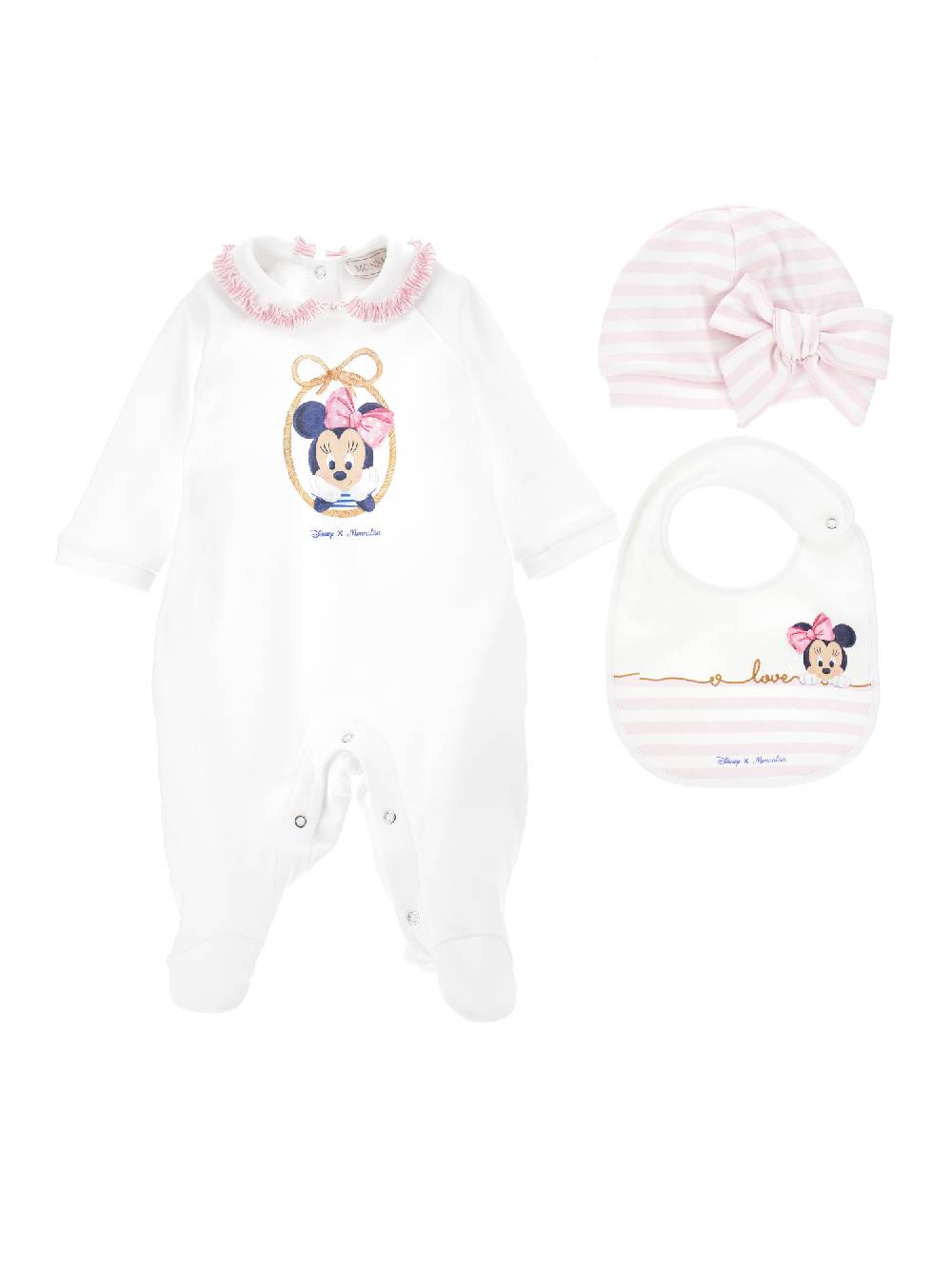Monnalisa Completo neonata, tre pezzi Minnie