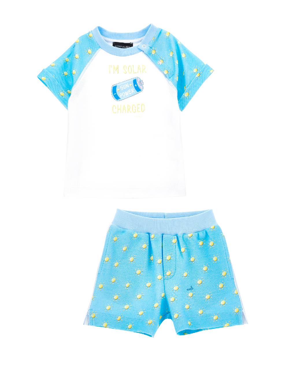 Monnalisa Completo T-shirt E Shorts In Piquet