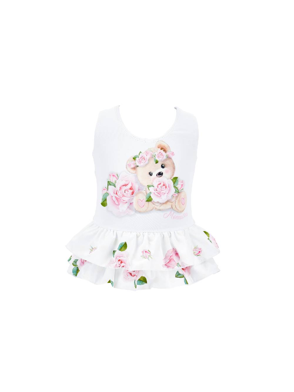 Monnalisa Costume intero stampa boccioli