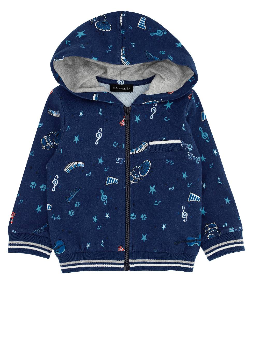 Monnalisa Felpa aperta con cappuccio e taschino