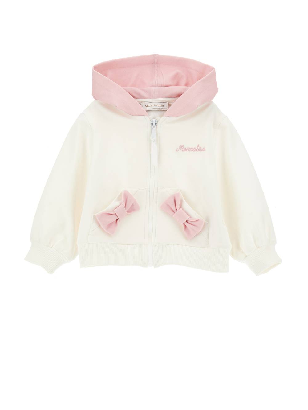 Monnalisa Felpa aperta con fiocchi