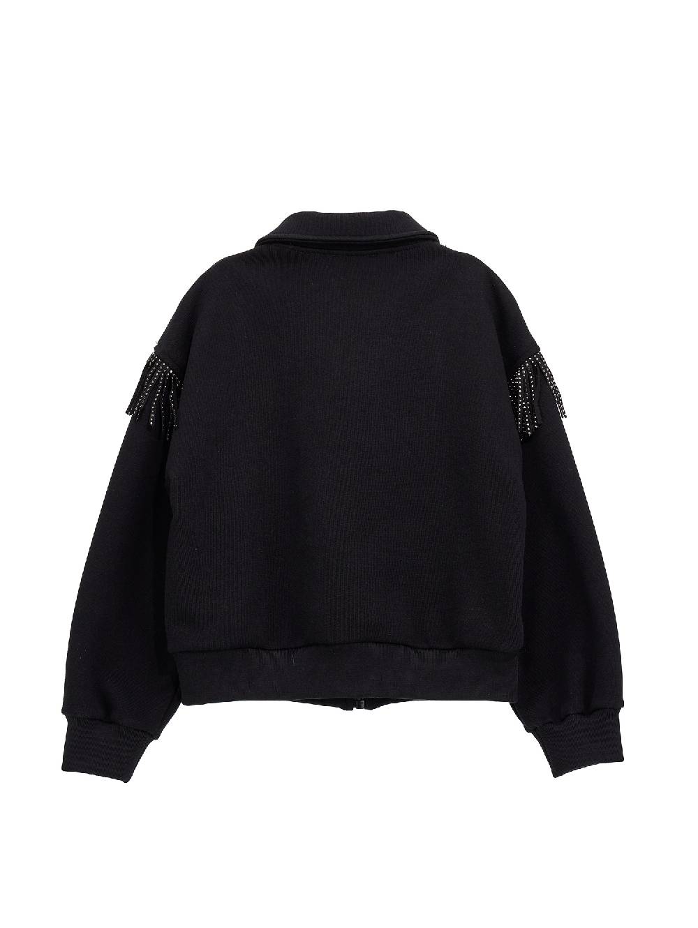 Monnalisa Felpa Aperta Con Frange