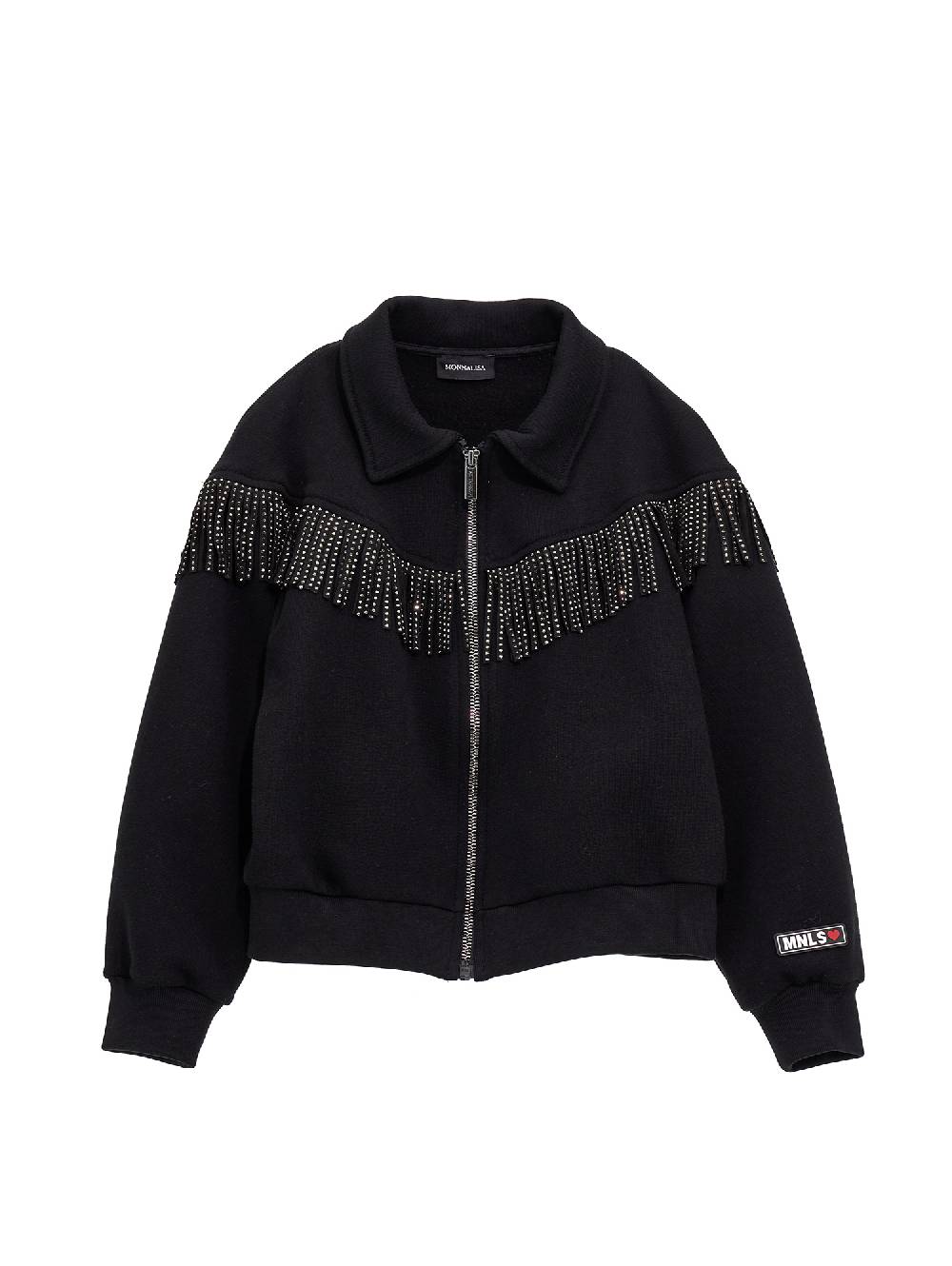 Monnalisa Felpa aperta con frange