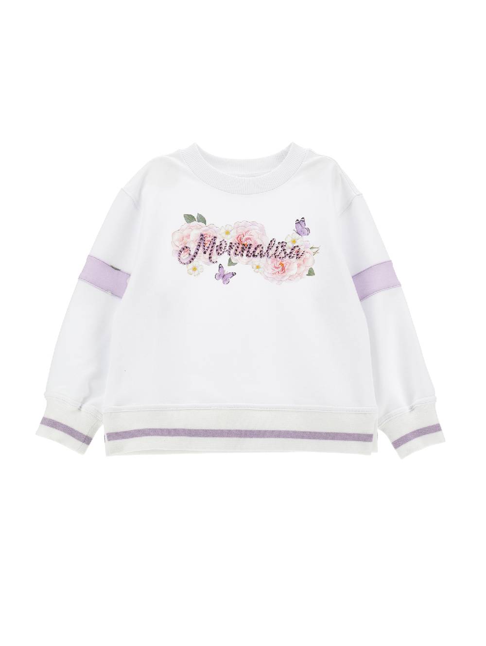 Monnalisa Felpa aperta con logo strass