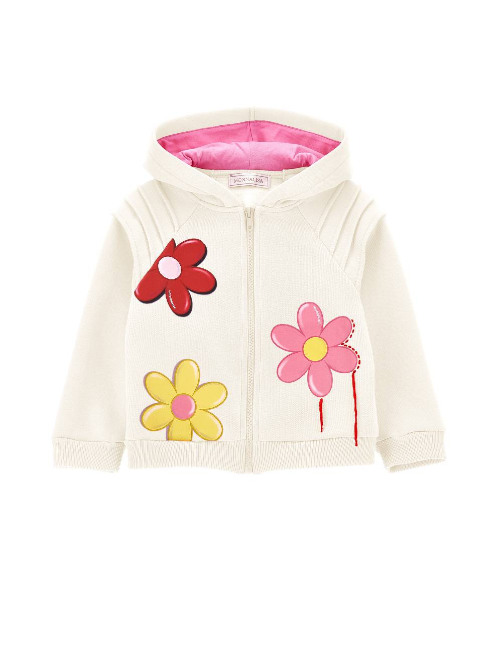 Monnalisa Felpa aperta con maxi fiori
