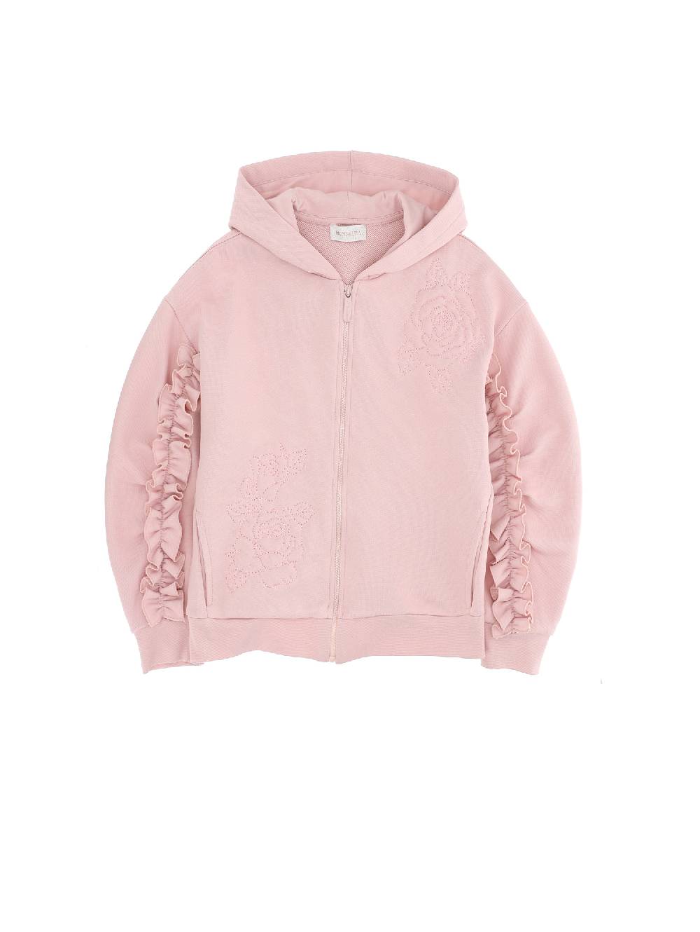 Monnalisa Felpa aperta cotone con rose